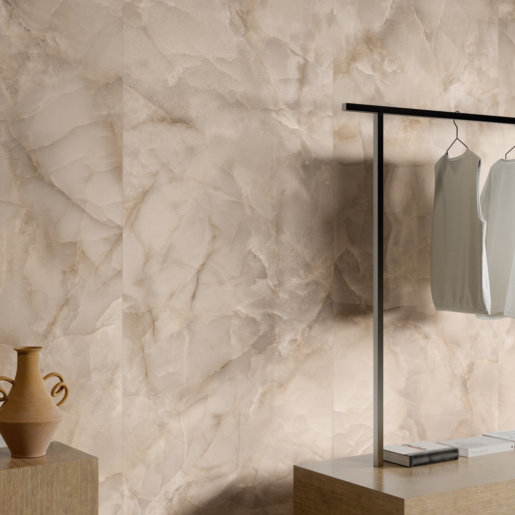 Carrelage XXL effet pierre naturel onyx